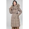 Women's Fur Collar Down Jacket Mid-length Over-the-knee Thickened Hooded Cotton-padded Jacket Winter Coat