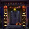 Party Hanging Decoration Halloween Porch Sign Banner, Pumpkin Ghost Awning Wall Eye-catching Door Backdrop Decoration, Front Wreath Banner Yard
