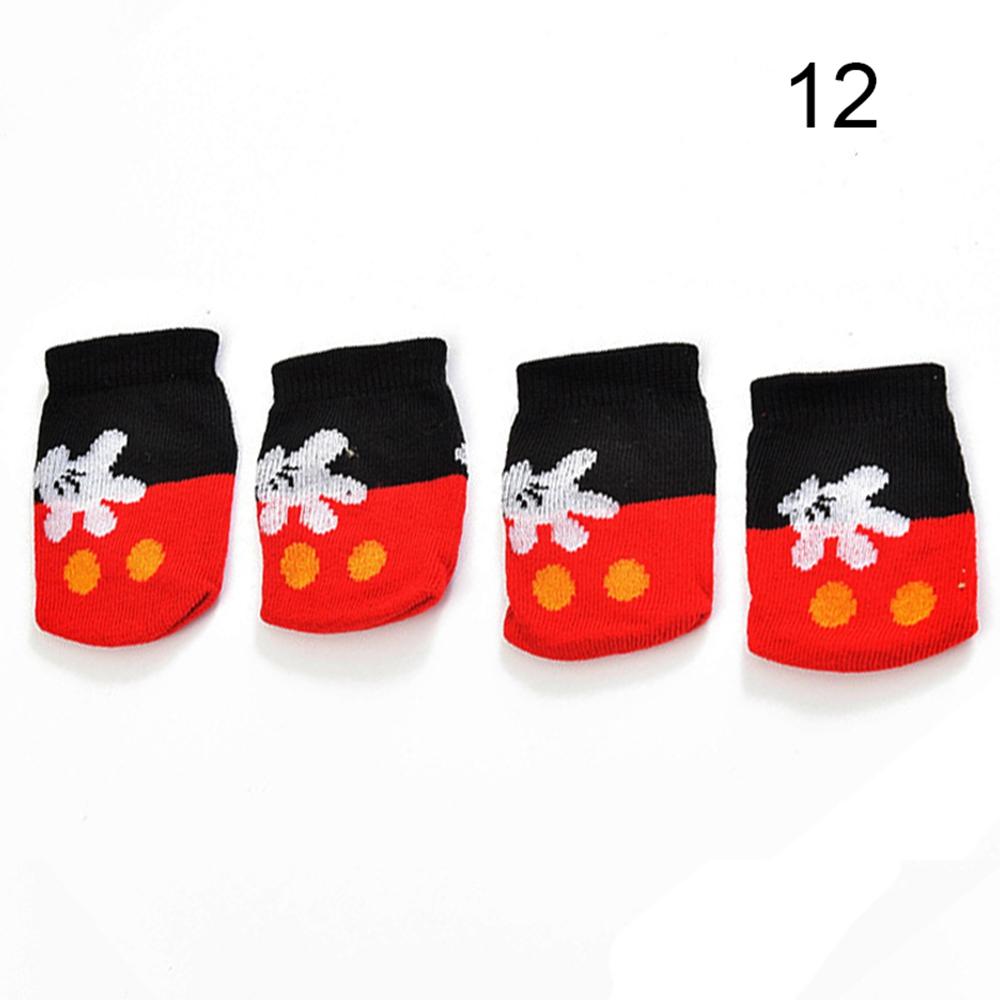 4Pcs Cartoon Table Foot Socks Chair Leg Covers Floor Protectors Non-Slip Knitting Socks For Furniture Cartoon Home Decor