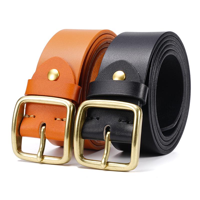 Retro Men's Cowhide Leather Pin Buckle Belt - Versatile Business Casual for All Ages