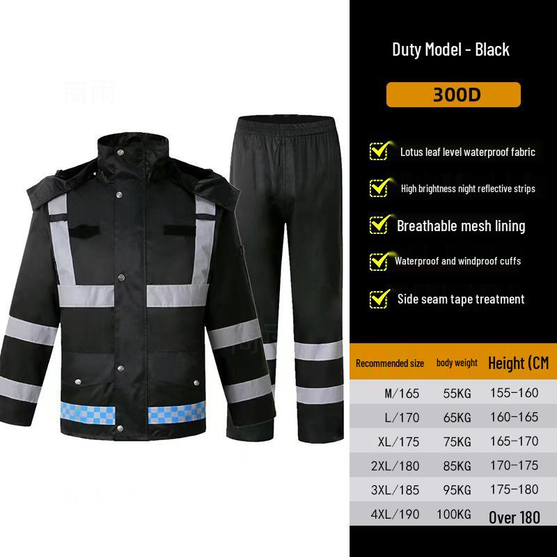 Herren- und Damen-Neongrün Reflektierend Wasserdicht Fahrrad-Regenmantel und Hose Set