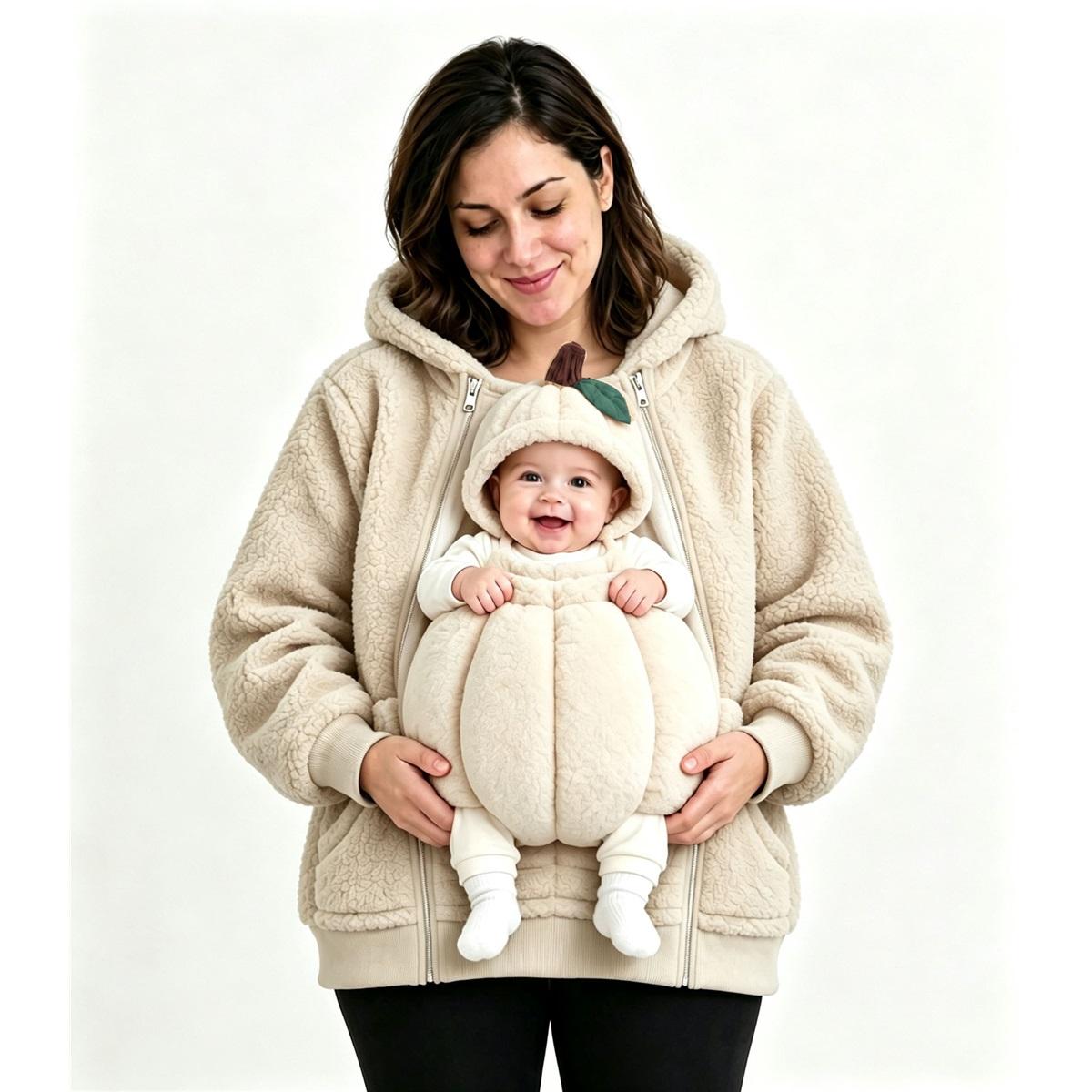 Women Fleece Hooded Jacket With Baby