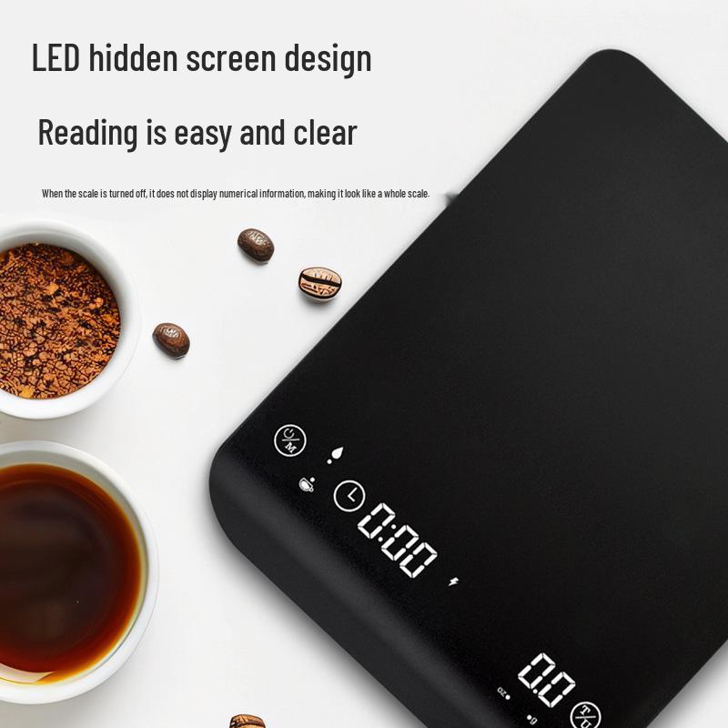Rechargeable Smart Coffee Scale - 3kg Capacity, 0.1g Precision, Fast Charge & Timer