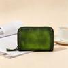 Genuine Leather Mini Card Holder Wallet Men Women Slim 2-Fold RFID-Blocking Case With Multiple Slots