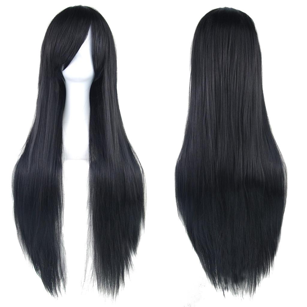 80cm Long Colorful Anime Cosplay Wig - Versatile, High-Temperature Resistant, Straight Hair