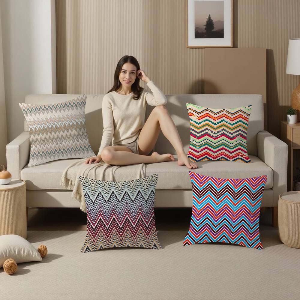 Geometric Zig Zag Wave Cushion Cover Polyester Sofa Cushions Decorative Throw Pillows Home Decoration Pillowcover