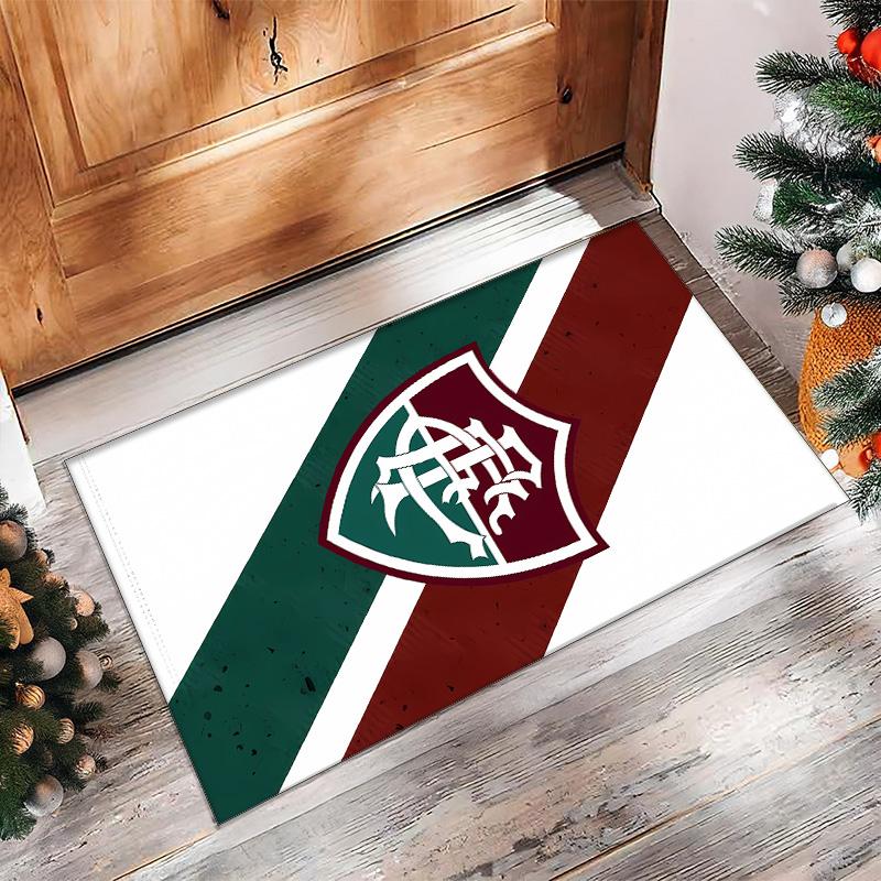 Fluminense FC Printed Crystal Velvet Area Rug, Soft Anti-Slip Water Absorbent Floor Mat for Living Room Bedroom