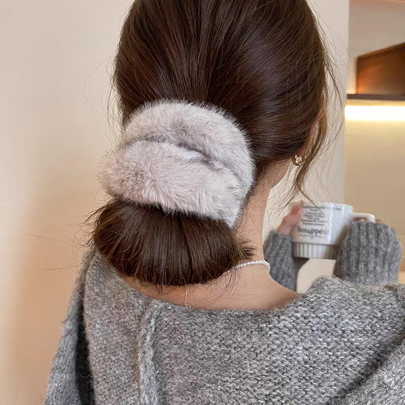 New 2025 Women's Leopard Print Double Layer Elastic Hair Tie Scrunchie Bun/Ponytail Holder