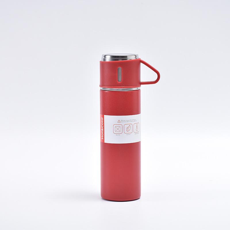 500ML Stainless Steel Vacuum Flask Gift Kit Office Business Style Thermos Bottle Outdoor Use Hot Water Thermal Insulation Couple Cup