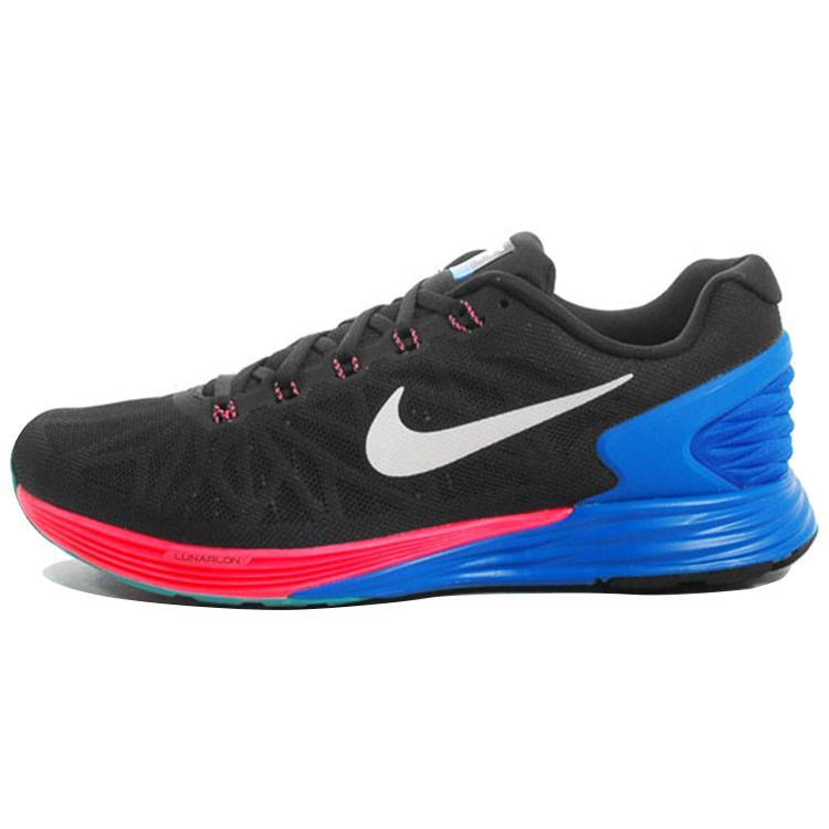 Nike Lunarglide 6 Удобная амортизация Нескользящая Дышащие Низкие Беговые Кроссовки Мужские Черный Красный Синий 654433-002 44
