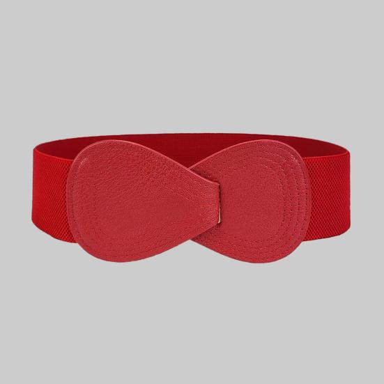 Imitation Leather Women Waistband Dress Shirt Top Versatile Belt Women Elastic Waist Cover Daily Dress Decoration