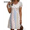 Summer New Women's Dresses 3D Striped Polka Dot Simple Printed Short Sleeve Dress Casual Fashion Plus Size Woman's Clothing