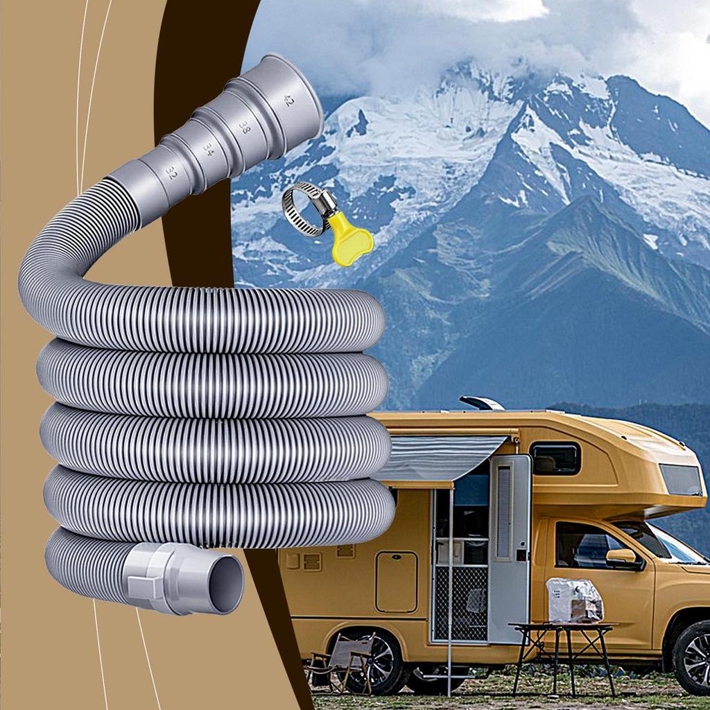 Caravan Sewer Pipe 300/400/500cm Foldable Flexible Waste Pipe Heavy Duty Flexible Leakproof RV Hose Sewer Outfall Parts