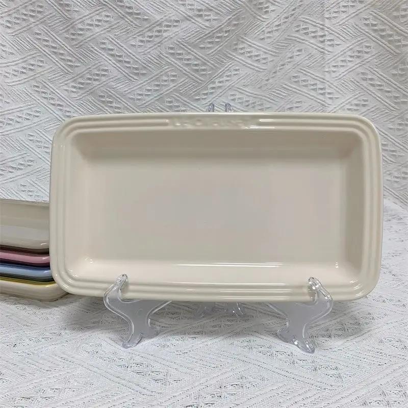 Französisches Steinzeug-Porzellan, rechteckiges Tablett, 25,4 cm, Fischteller, Pommes Frites, Knödel, Gemüsesuppe, Haushalts-Essteller
