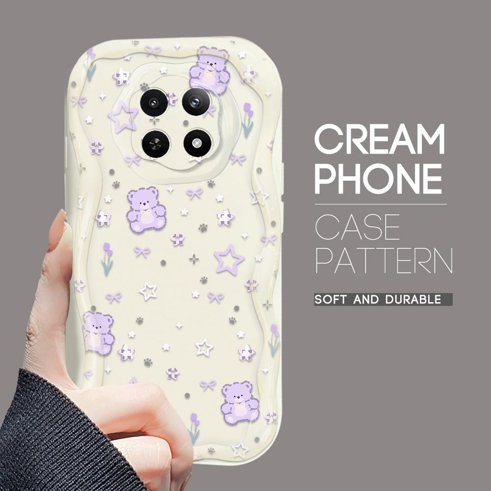 Cartoon Pattern Cream Texture Casing Wavy Edge Soft Silicone Cover Phone Case for OPPO Reno Realme OnePlus Vivo