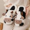 Winter Cartoon Cow Plush Cotton Slippers: Cozy Indoor Footwear