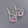 Piedra Preciosa Morganita Plata de Ley 925 Pendientes de Joyería Moderna Para Regalo Para Mamá EE-33-11