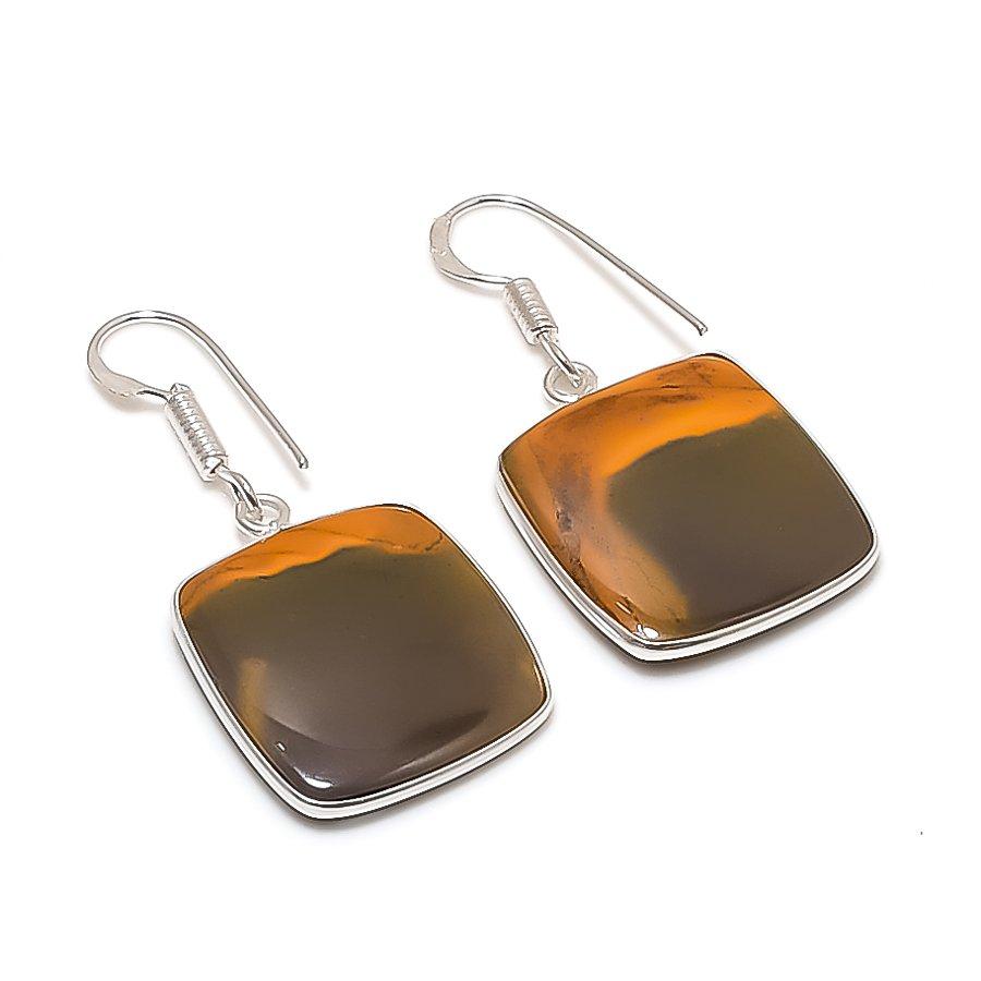 Натуральный камень Мукаит Серьги из стерлингового серебра 925 пробы 1,58  AE-12274