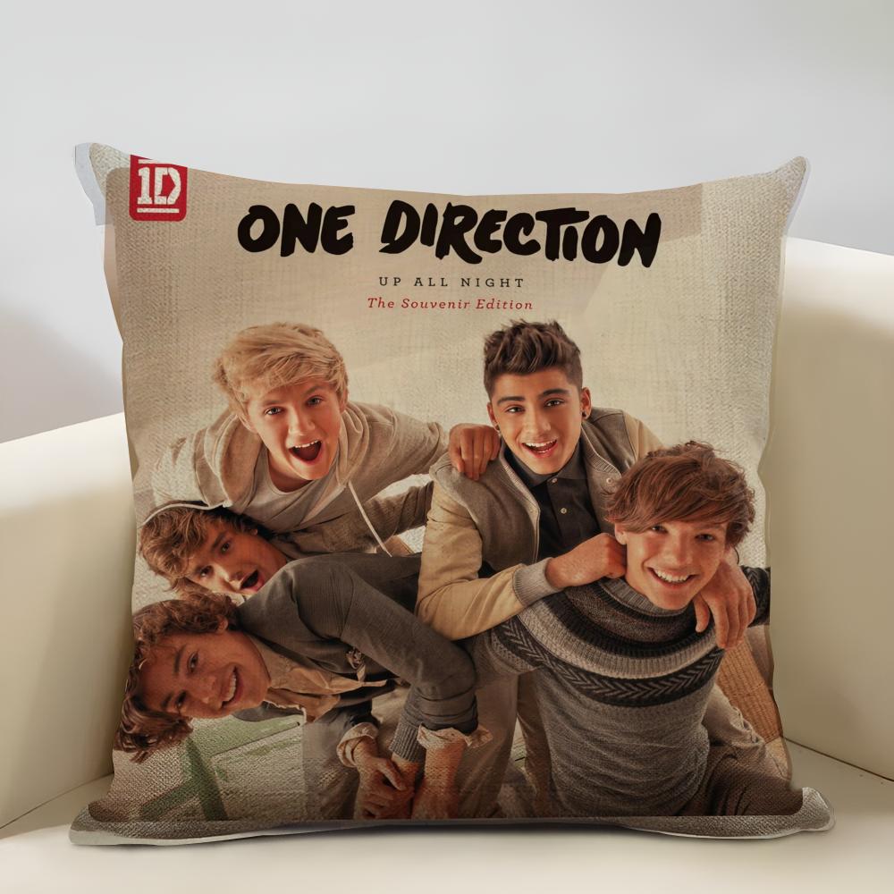 One D-D-Direction Album Cushion  Household Decoration Linen Sofa Cushion Cover: Skin-Friendly & Breathable with Invisible Zipper