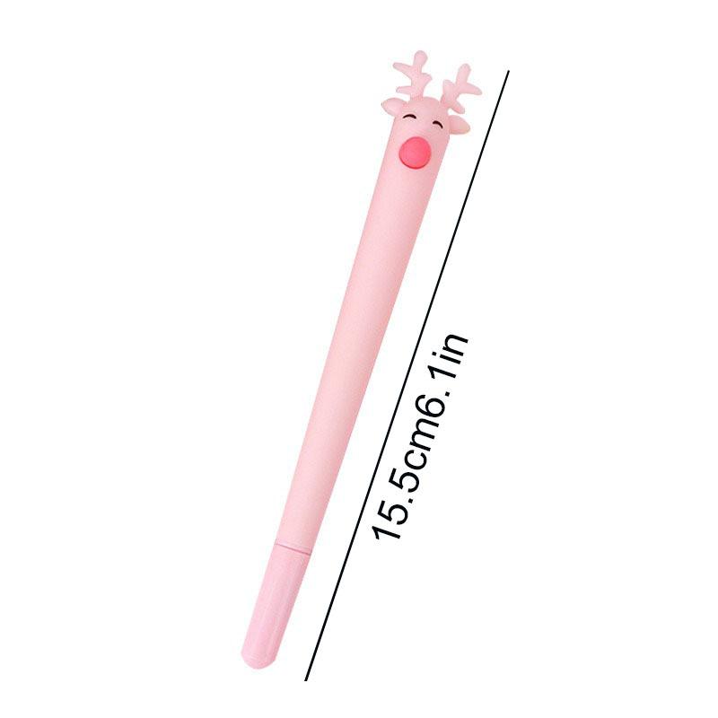 1Pc Creative Reindeer Cartoon Milu Deer Neutral Pen Cute Learning Stationery Fawn Water Signature Pen Black Ink for Hand Account Writing Stationery Of