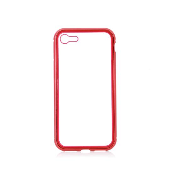 

Антибликовый чехол из закаленного магнитного стекла 7 для iPhone X 8 Plus XS XR Max for iPhone 7/8 красный