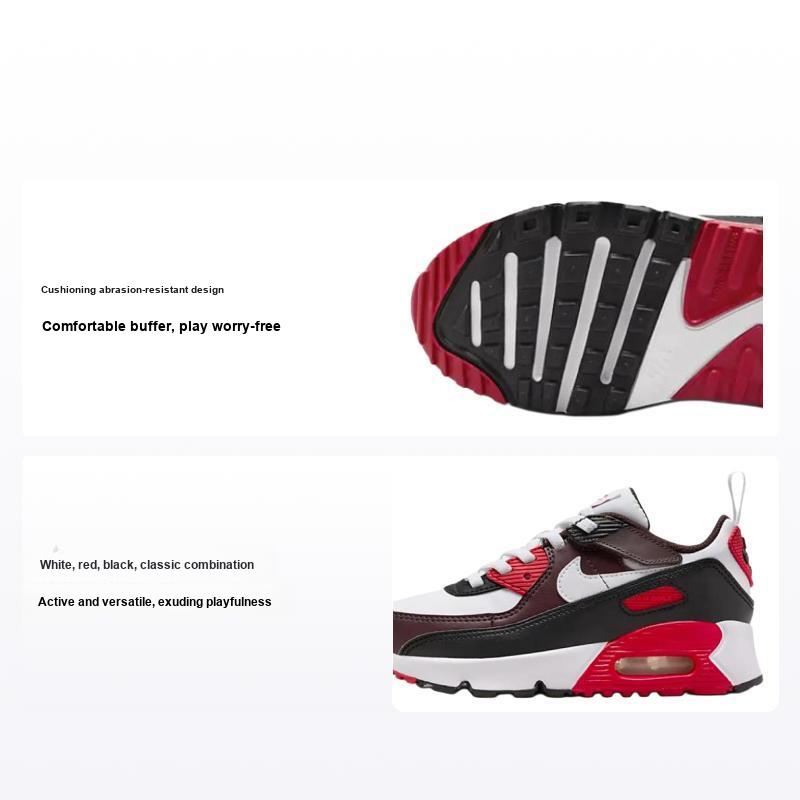 Кроссовки Nike Air Max 90 EasyOn PS Burgundy Crush University Red Детские Черно-белые HF6357-600 26