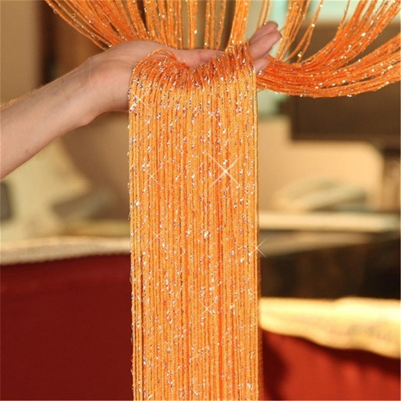 Fashion Fly Screen Fringe Tassel Curtain String Sparkle Curtains Room Divider Door Window Decor