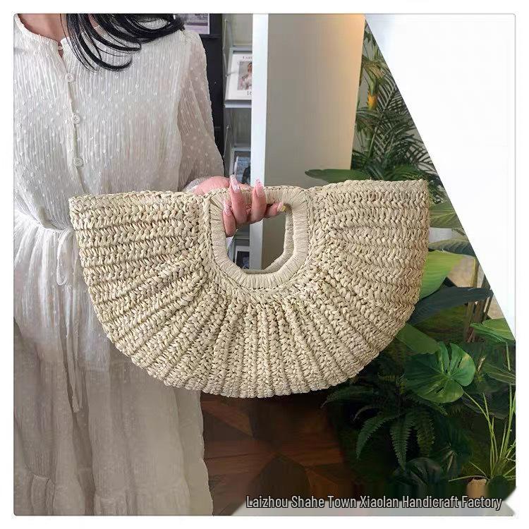 Handmade French Bohemian Crescent Woven Tote Bag