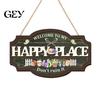 Wooden Hanging Sign Welcome Door for Front Door, Waterproof Sign, Colorful Spring Decor Hanger Decoration Home Farmhouse Garden Yard Porch