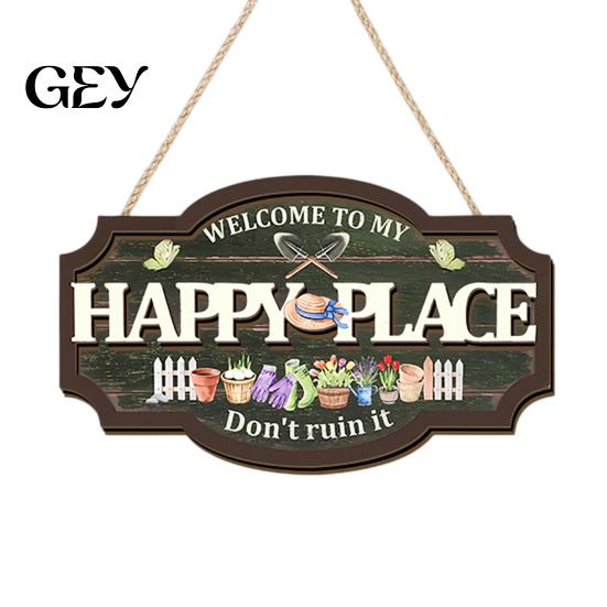 Wooden Hanging Sign Welcome Door for Front Door, Waterproof Sign, Colorful Spring Decor Hanger Decoration Home Farmhouse Garden Yard Porch