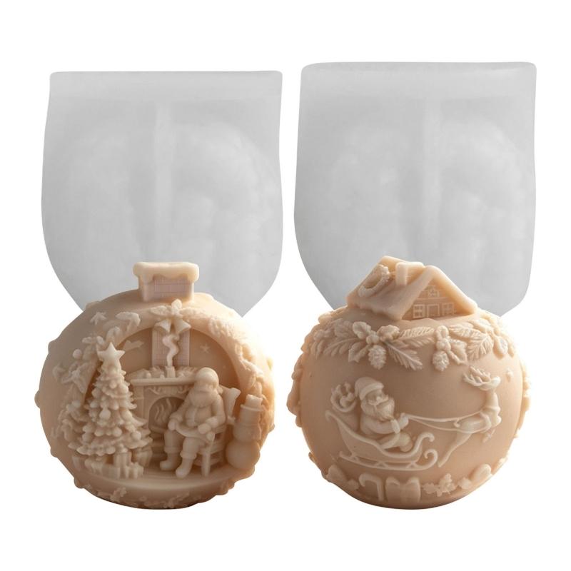 Christmas Snow Candle Making Silicone Mould Food Grade Flexible High Temperatures Resistant Easy Releases for Kids and Adults
