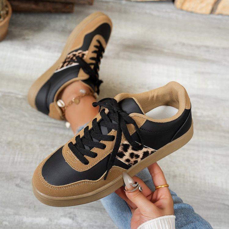 Large size Dexun shoes, new round head versatile lace-up flat white shoes, low-top sports board shoes