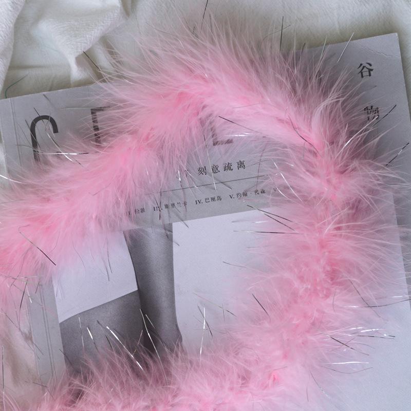 

With Silver Silk Tops, Bright Strips, Decorative Feather Strips, Hanfu Hair Accessories, Clothing Accessories, Stage Performance Props розовый