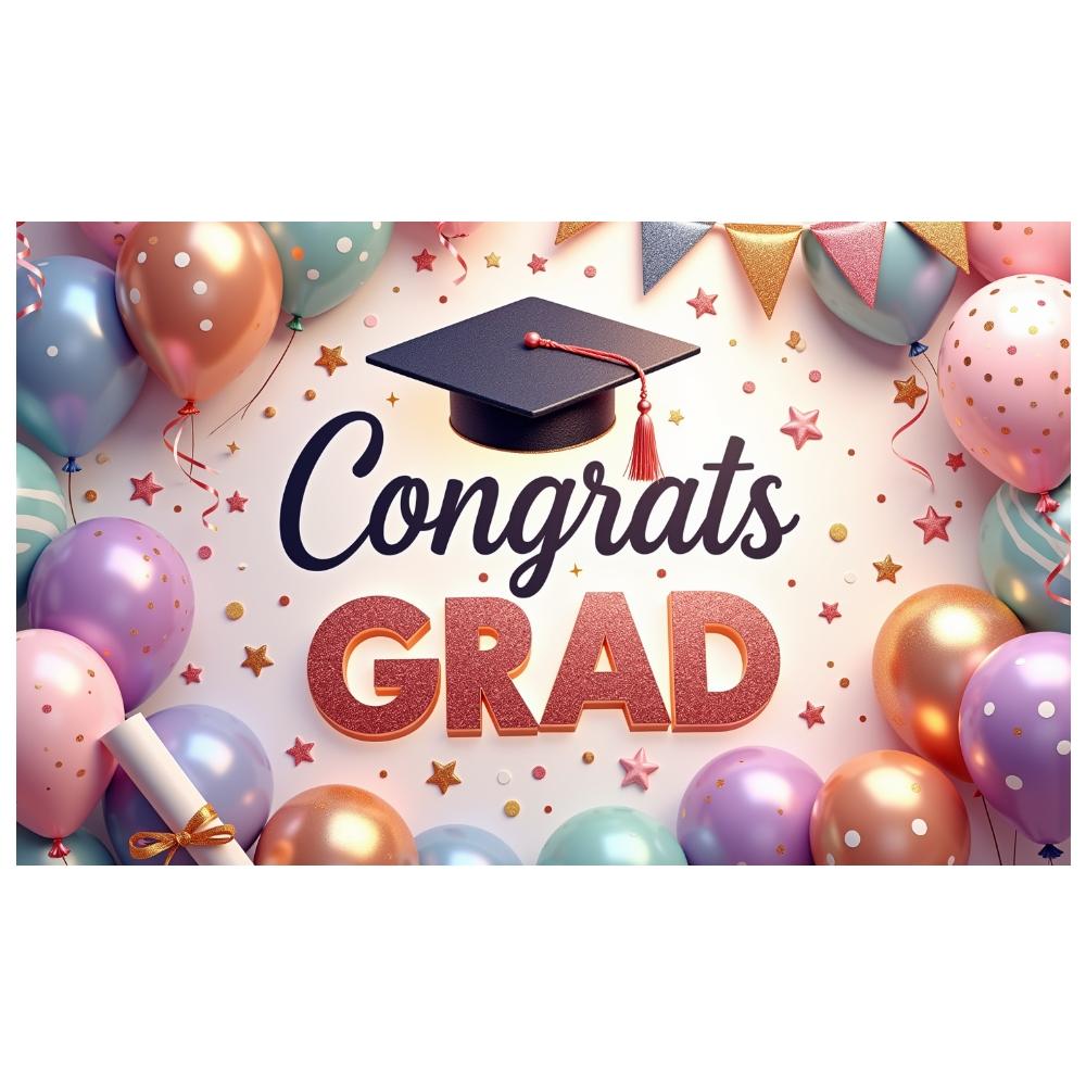 Grad Event Display Grad Cap Design Graduation Banner Grad Background Star Decor Graduation Backdrop For Commencement Party