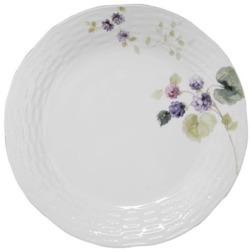 NARUMI Lucy Garden Plate Set, 24cm Diameter, Berry Pattern, Set of 2, Stylish and Cute Relief Design, Microwave and Dishwasher Safe, Gift Boxed, 96011