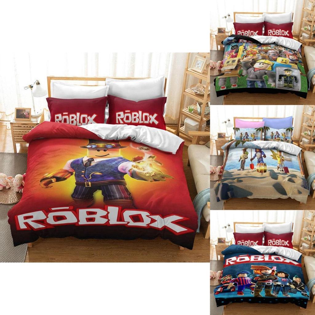 Conjunto de Cama Roblox Estiloso com Estampa 3D de Jogo Para Tamanhos King, Queen, Twin e Full