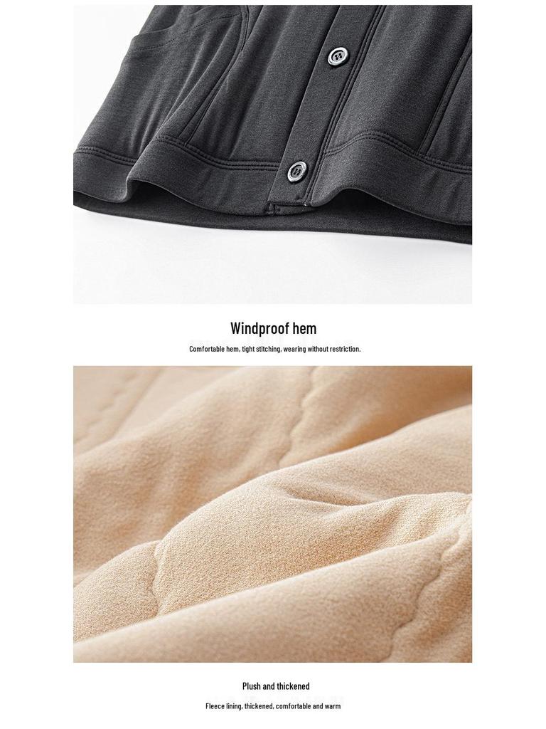 Winter Plus Velvet Grandpa Style Cotton Jacket for Seniors