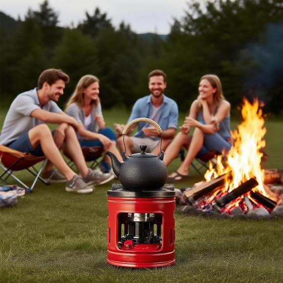 Fogão a Querosene Portátil Leve 10 Mechas Fogão de Campismo Aquecedor Cozinha ao Ar Livre Churrasco Piquenique Acampamento Caminhadas 2-4 Pessoas Queimador de Forno a Querosene