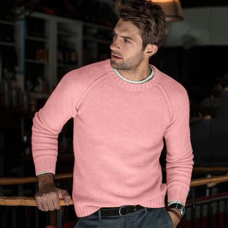 2024 Men s Autumn/Winter Casual Solid Knit Sweater XL
