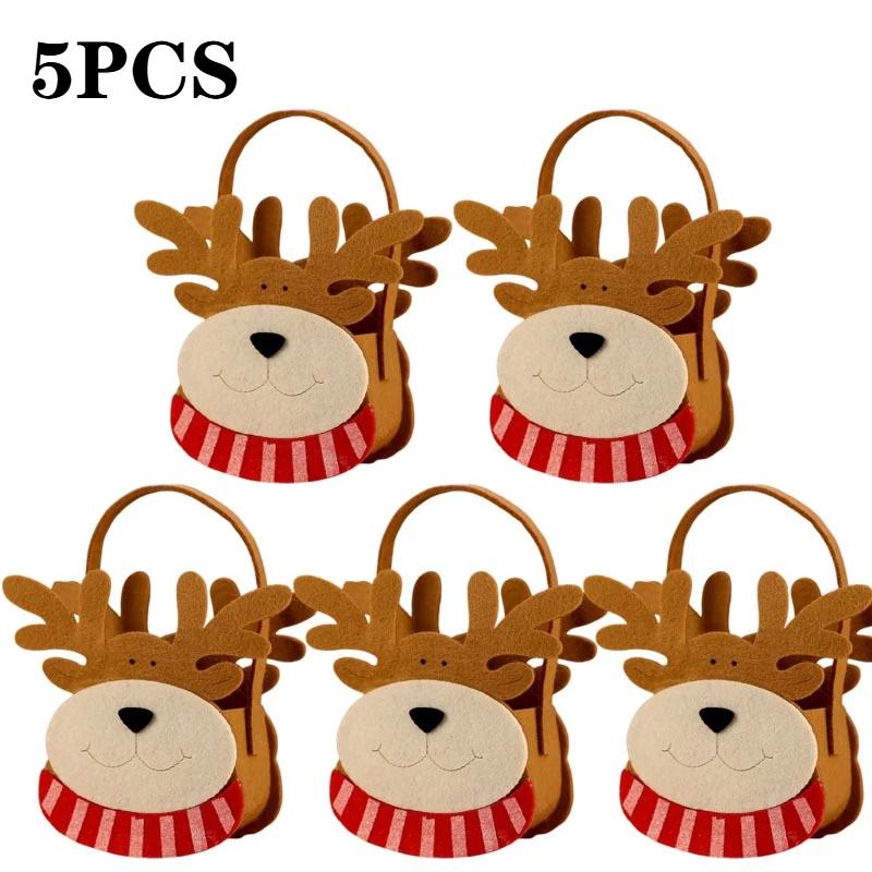 Creative Christmas Felt Totes Bags Children's Candy Bag Christmas Snowman Non-Woven Tote Handbag Christmas Decorations