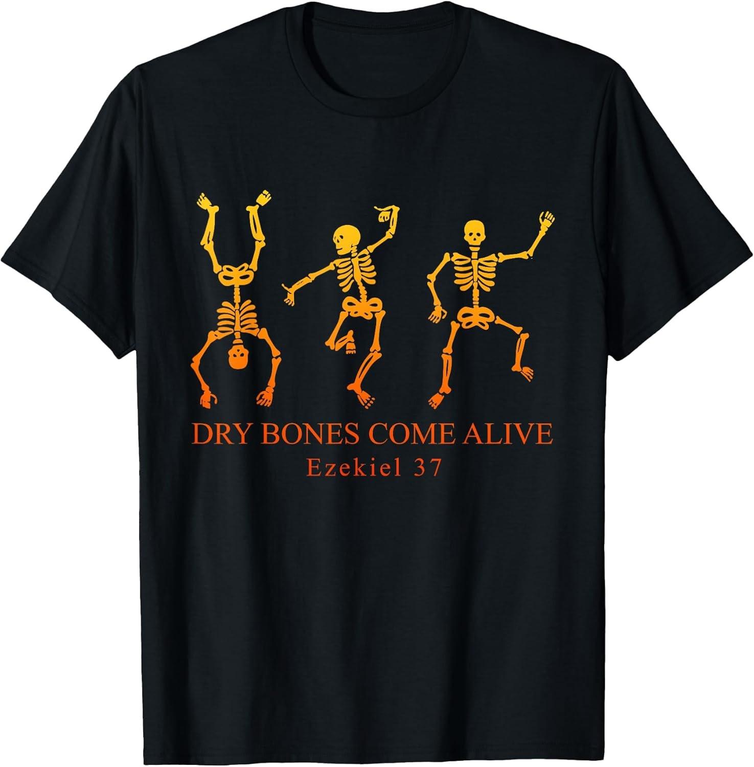 NEW LIMITED Dry Bones Come Alive Ezekiel 37 Skeleton Halloween Tee - MADE IN USA M