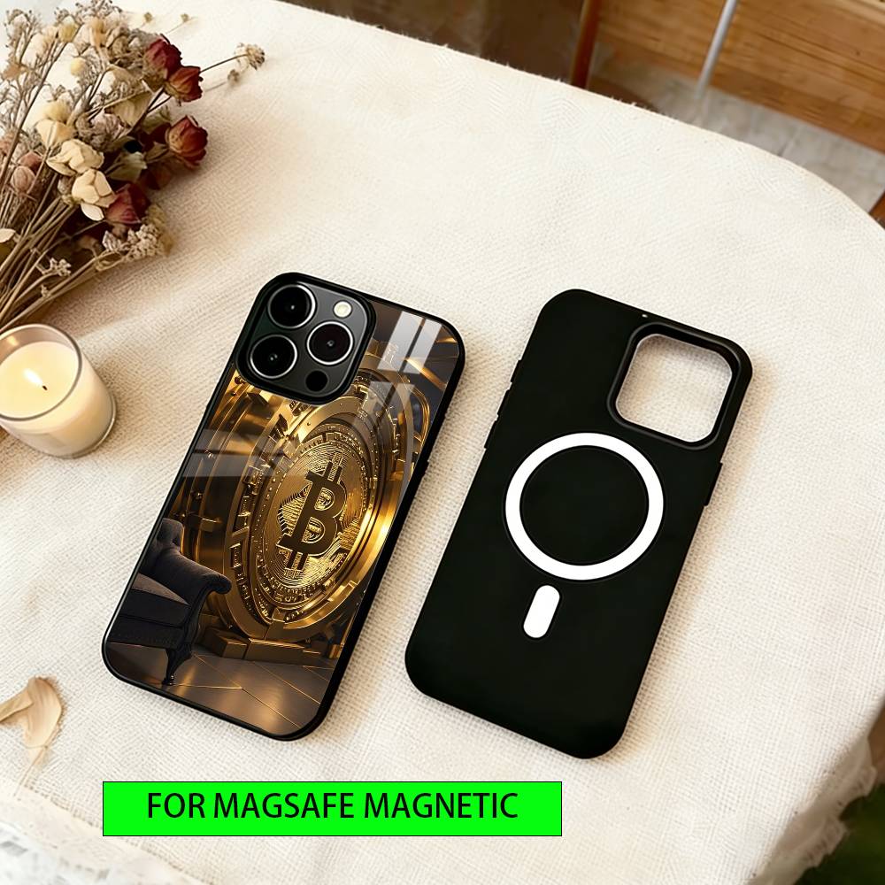 BTC Phone Case For iPhone17,16,15,14,13,12,11 Plus,Pro Magnetic with Magsafe Wireless Charging