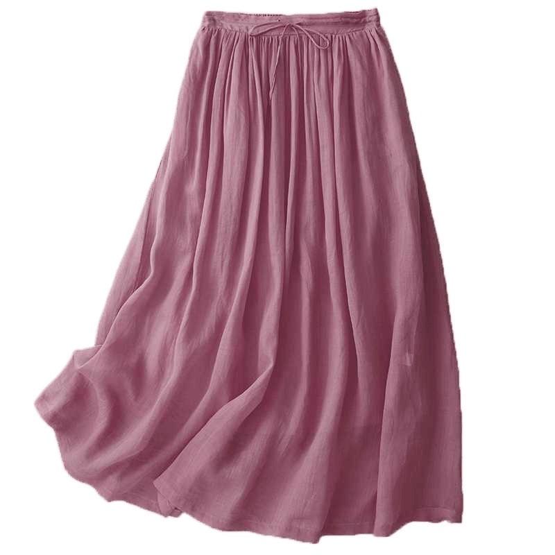Elastic Waist Wide Leg Loose Double Layer Skirt