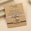 2 PC Magnetic Heart Bracelet Set for Women Couple Electrocardiogram ECG Braided Rope Matching Bracelets Friendship Charm Jewelry