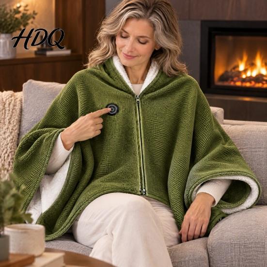 Electric Shoulder Warmer for Travel Heated Shawl Wraps Women USB Wearable Blanket Portable Blanket Adjustable Heat Wrap Home with 3 Settings & Fast