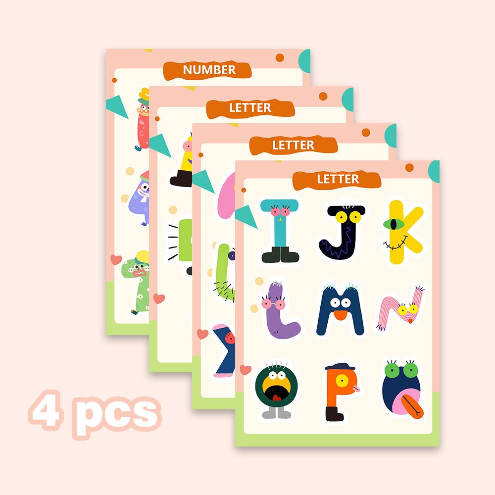 

Colorful Cartoon English Alphabet Stickers for Children s Early Education, 4 Sheets