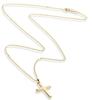 Miabella Italian 925 Sterling Silver or 18K Gold Plated Small Cross Pendant Necklace for Women, 18-inch Chain Included, Made In Italy, 22mm X 12mm,