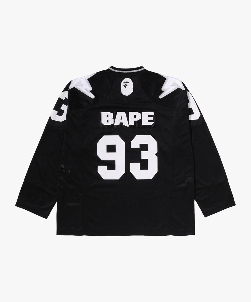 Bape Line Camo Multi-Logo Crop Fit Football Jersey (M) Black