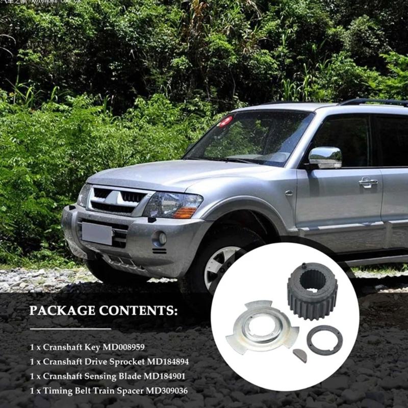 Crankshaft Gear Sprocket with Spacer for Montero 3.0L 3.5L 3.8L MD184894 MD185237 MD184291