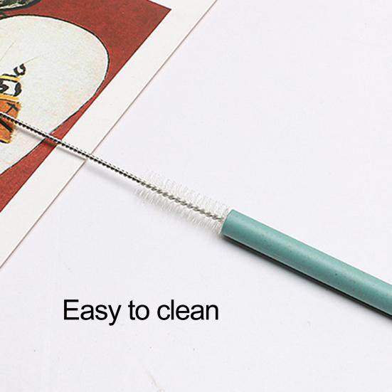 1 Sada Piják Slámka Závitový Design 2 Sekce Rovná Trubice Žáruvzdorná Skládací Potravinářská Vodní Slámka Domácí Potřeby